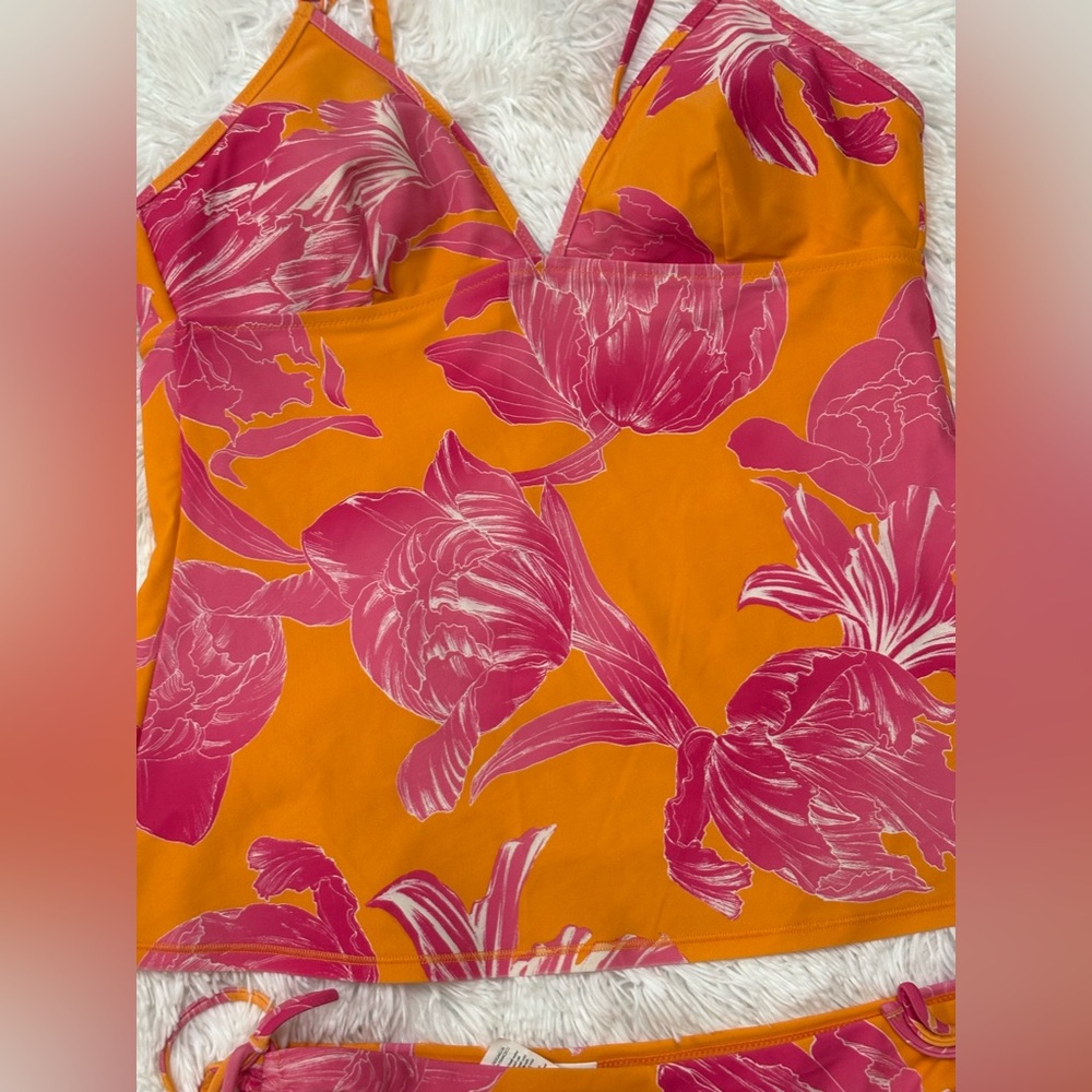 Athleta Orange and Pink Floral Intimate Set - Picture 5 of 8